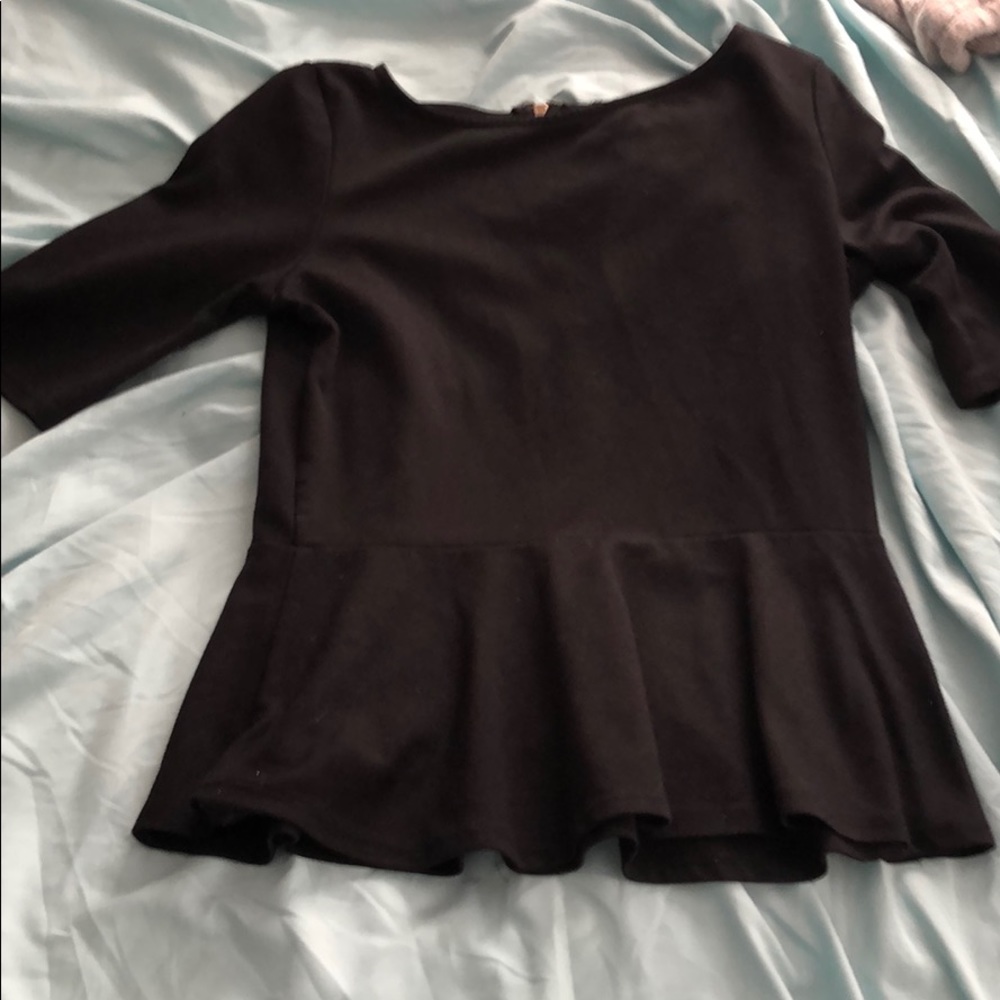 Black peplum shirt